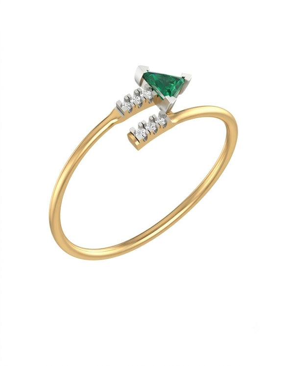 Gold & Diamond Gemstone Ring For Women KRB10110