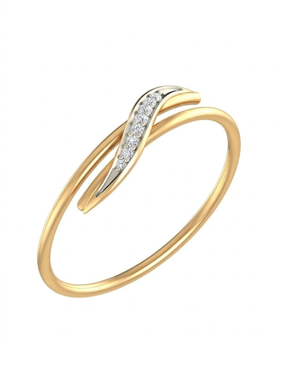 Gold & Diamond Dailywear Ring For Women KRB10112