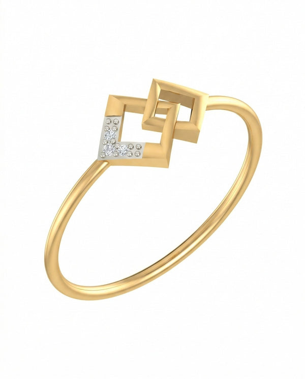 Gold & Diamond Dailywear Ring For Women KRB10115