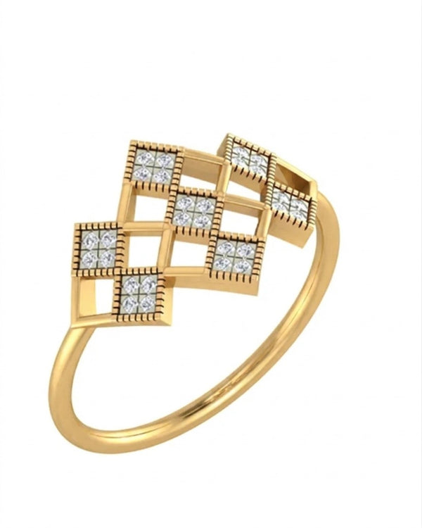 Gold & Diamond Engagement Ring For Women KRB10117