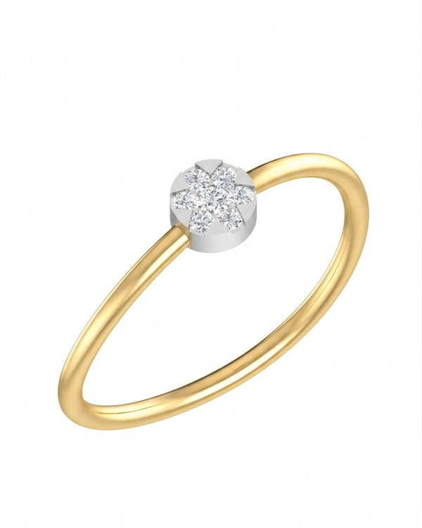 Gold & Diamond Lightweight Ring For Women KRB10119