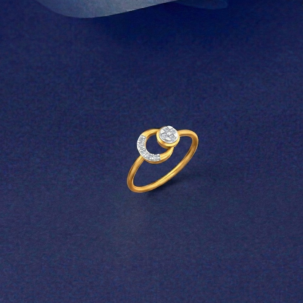 Gold & Diamond Dailywear Ring For Women KRC10697
