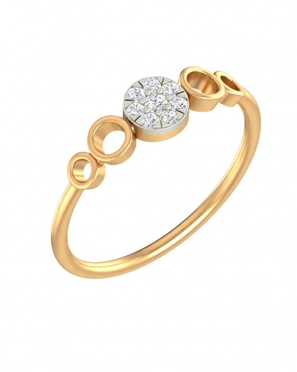 Gold & Diamond Cluster Ring For Women KRB10122