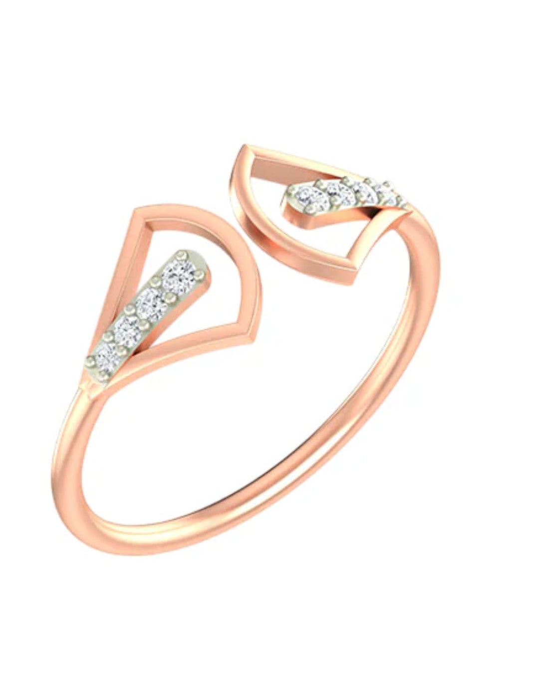 Rose gold and diamond with cuff on a white background.