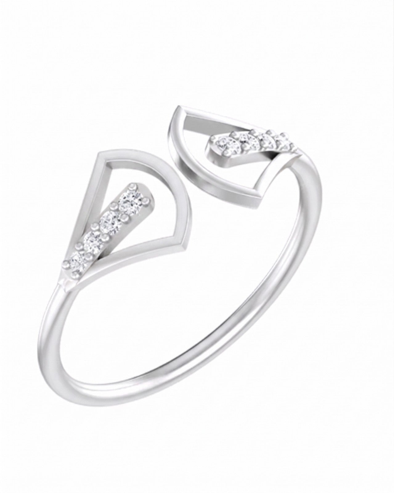 White gold and diamond with cuff on a white background.
