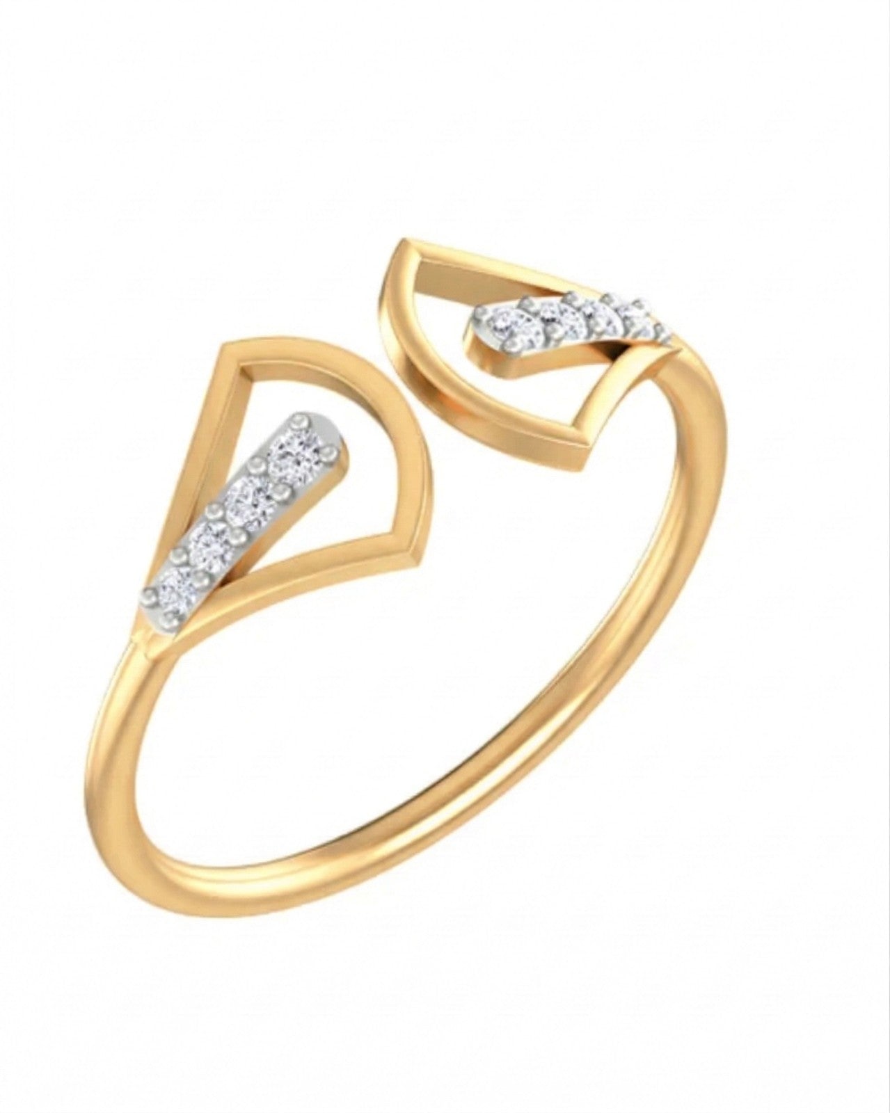 Yellow gold and diamond with cuff on a white background.