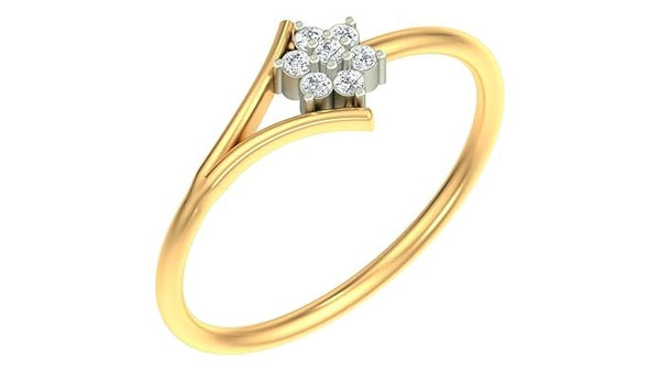 Gold & Diamond Floral Ring For Women KRB10134