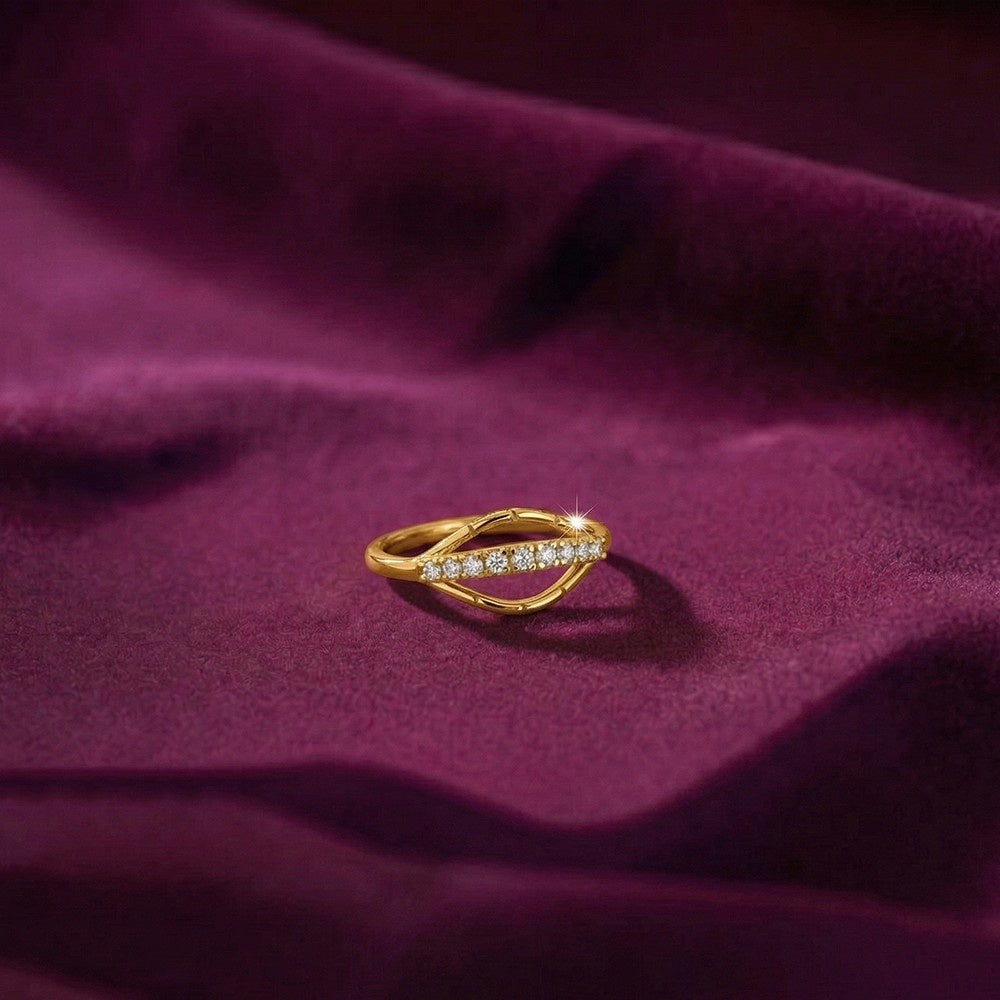 Gold & Diamond Dailywear Ring For Women KRC10252