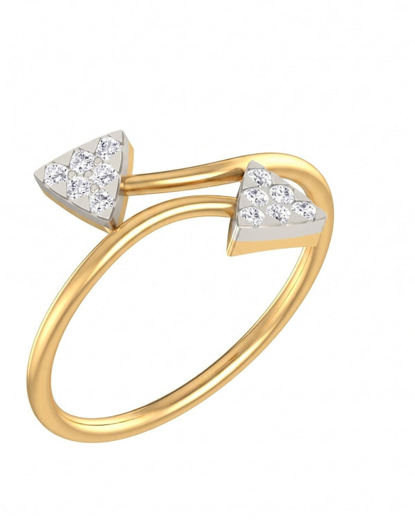 Gold & Diamond Cluster Ring For Women KRB10136