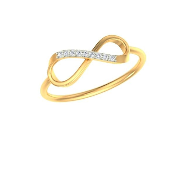 Gold & Diamond Infinity Ring For Women KRB10146