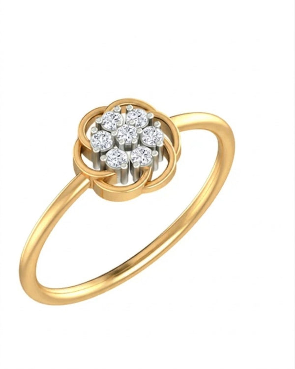Gold & Diamond Floral Ring For Women KRB10159