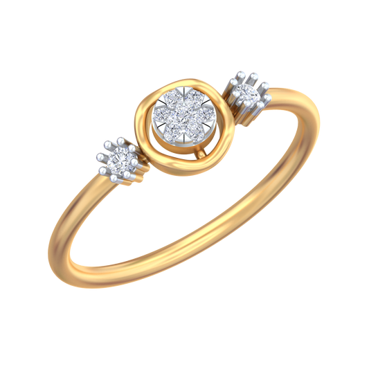 18K Gold & Diamond Dailywear Ring For Women KRB10159
