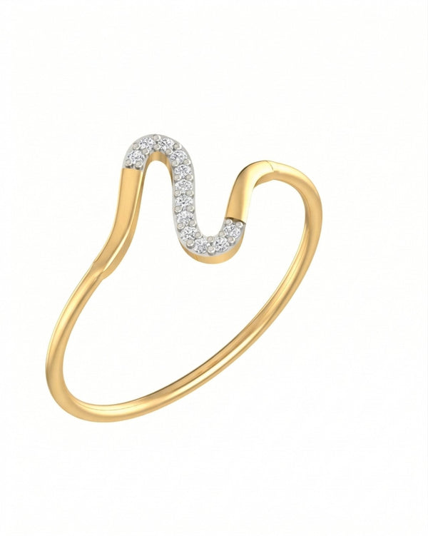 Gold & Diamond Half-Eternity Ring For Women KRB10172