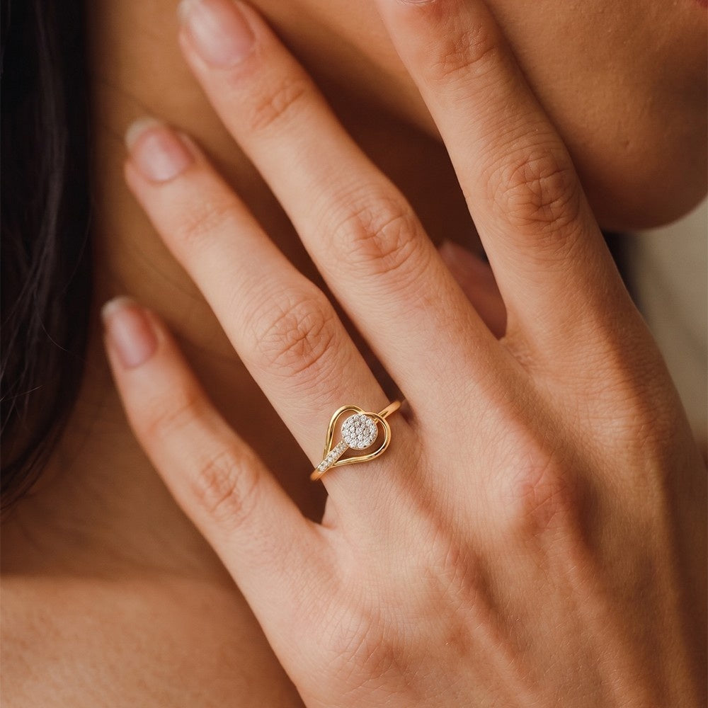 Gold & Diamond Engagement Ring For Women KRC10721