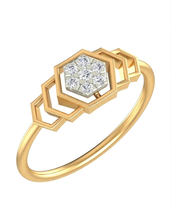 Gold & Diamond Cluster Ring For Women KRB10193-A