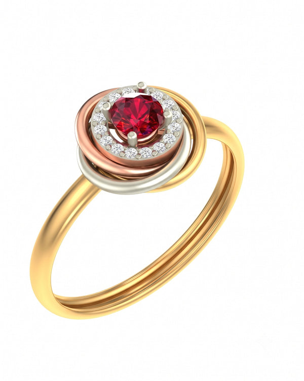 Gold & Diamond Gemstone Ring For Women | KRB10208 | Kesav Diamond