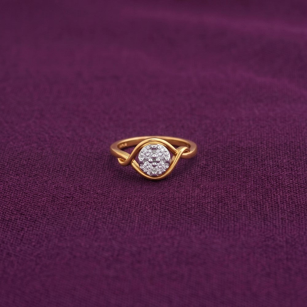Gold & Diamond Dailywear Ring For Women KRC10740