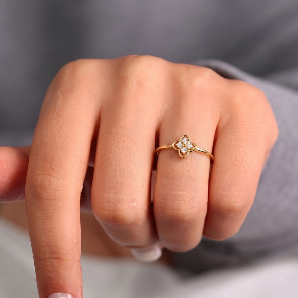 Gold & Diamond Dailywear Ring For Women KRC10750