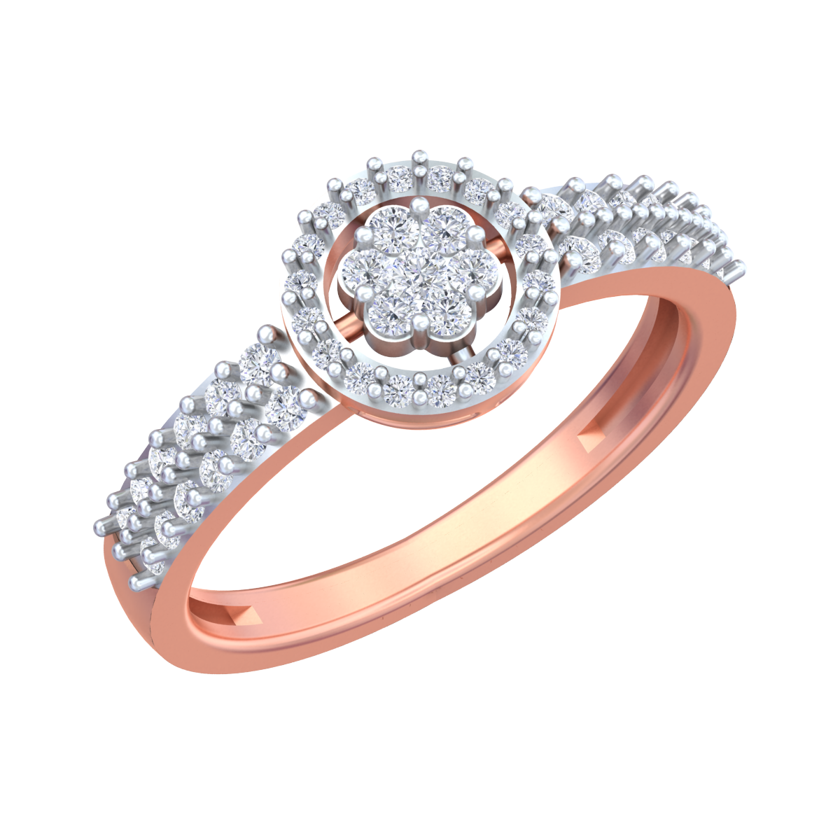18K Gold & Diamond Engagement Ring For Women KRB10275