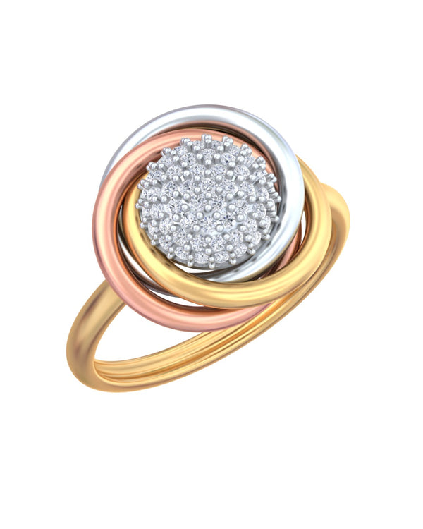 Gold & Diamond Cocktail Ring For Women KRB10280