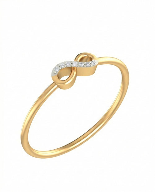 Gold & Diamond Infinity Ring For Women KRB10324