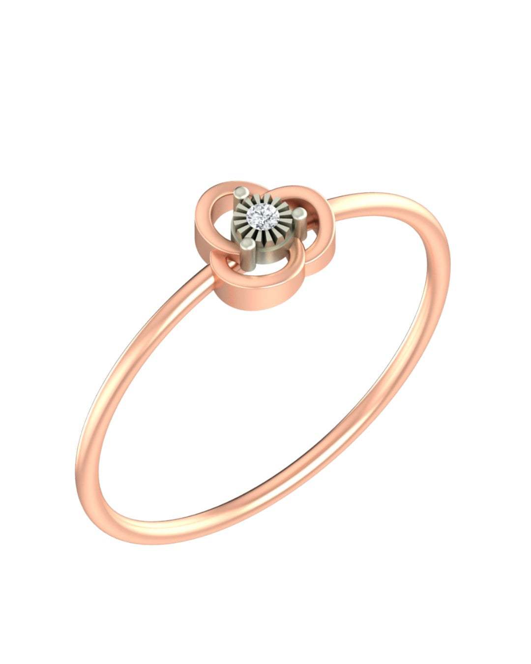 Rose gold and diamond with floral-design on a white background.