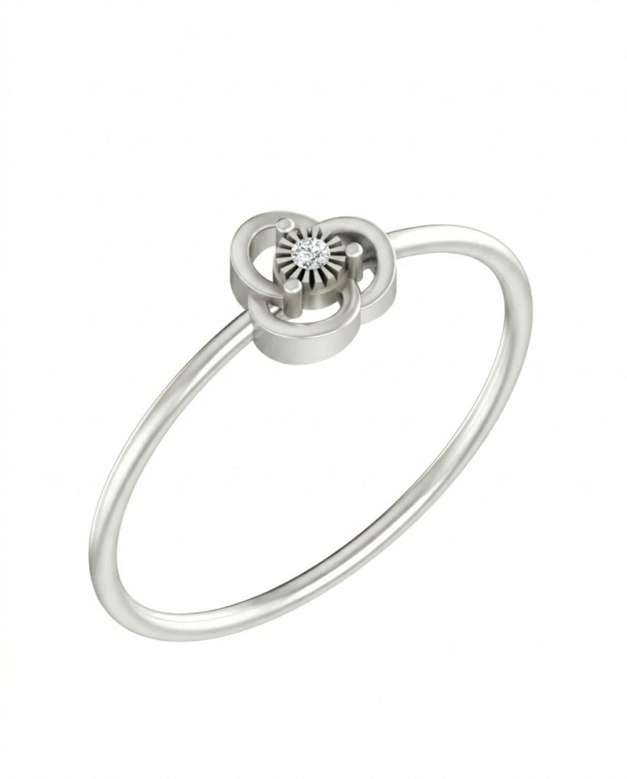 White gold and diamond with floral-design on a white background.