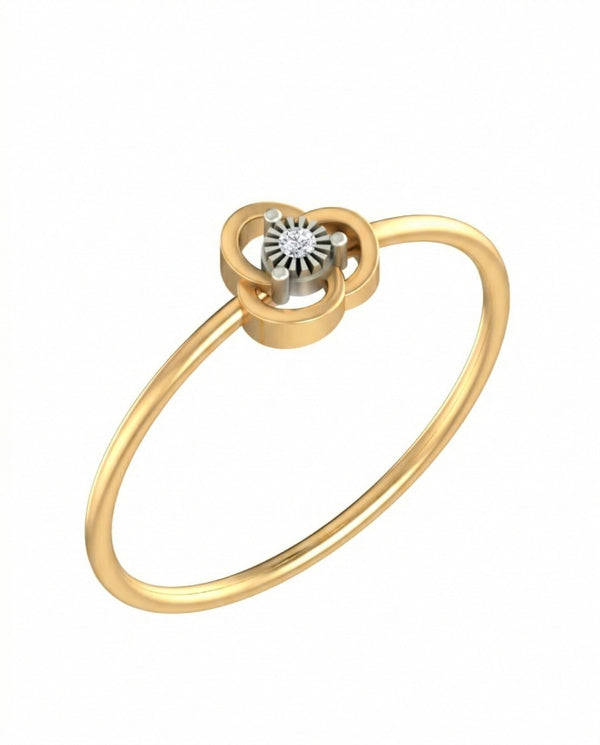 Gold & Diamond Floral Ring For Women KRB10329