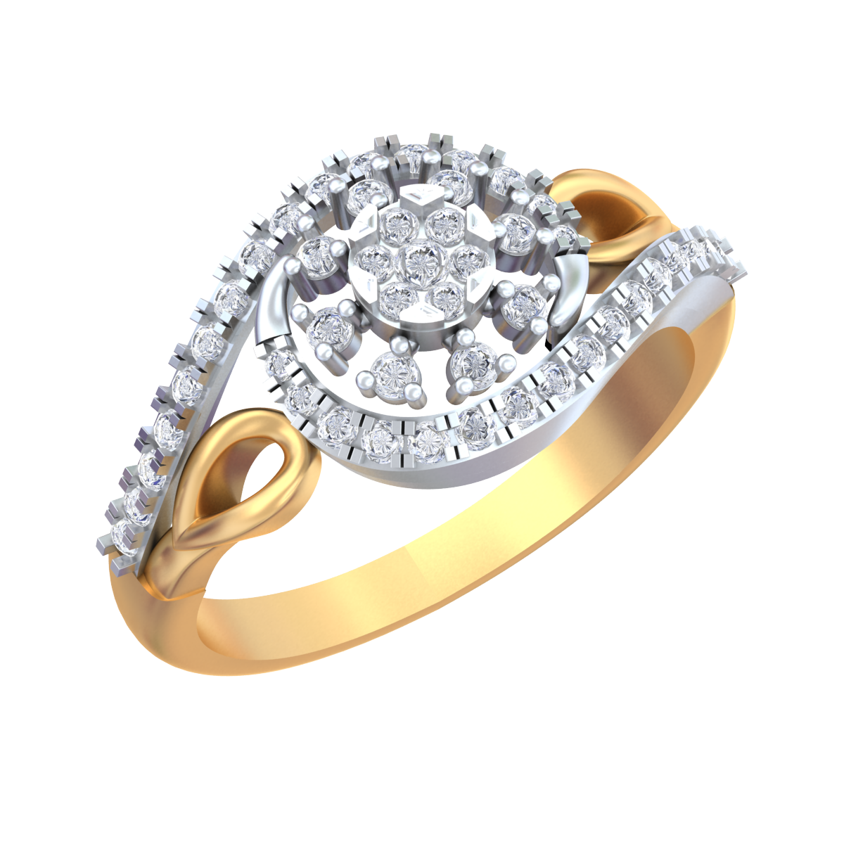 18K Gold & Diamond Ring For Women KRB10429