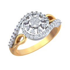 18K Gold & Diamond Ring For Women KRB10429