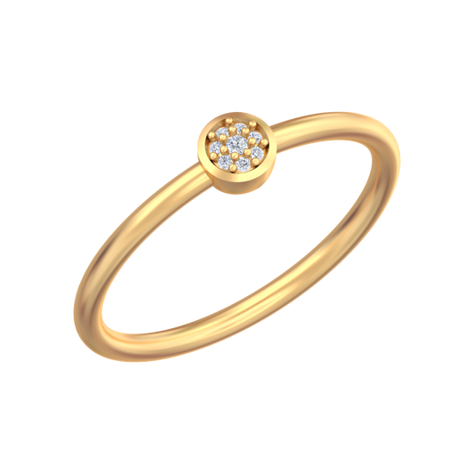 18K Gold & Diamond Band Ring For Women KRB10463