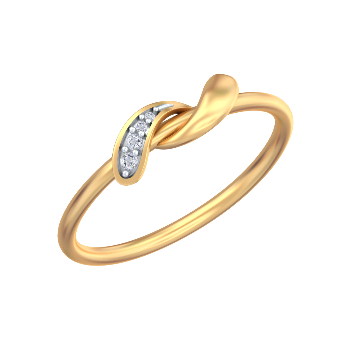 18K Gold & Diamond Ring For Women KRB10473