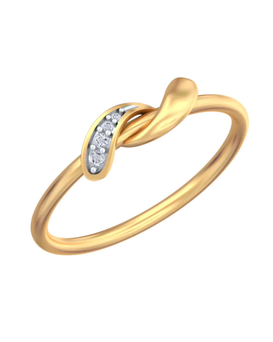 18K Gold & Diamond Dailywear Ring For Women KRB10473
