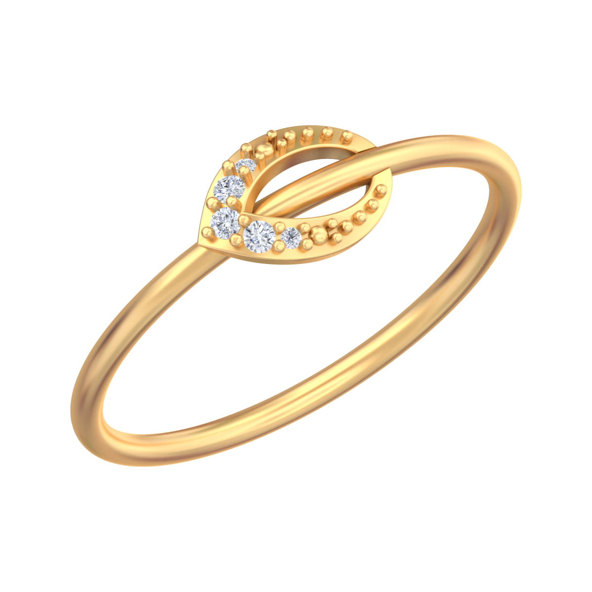 18K Gold & Diamond Ring For Women KRB10474