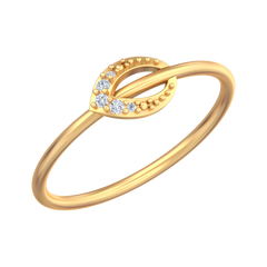 18K Gold & Diamond Ring For Women KRB10474