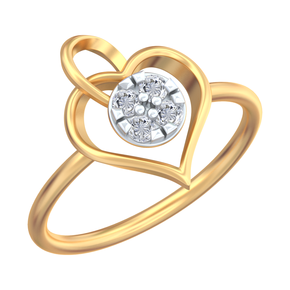 18K Gold & Diamond Ring For Women KRB10479