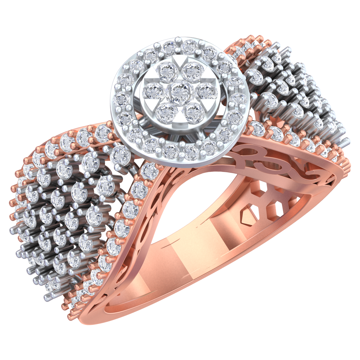 18K Gold & Diamond Ring For Women KRB10659