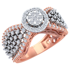 18K Gold & Diamond Ring For Women KRB10659