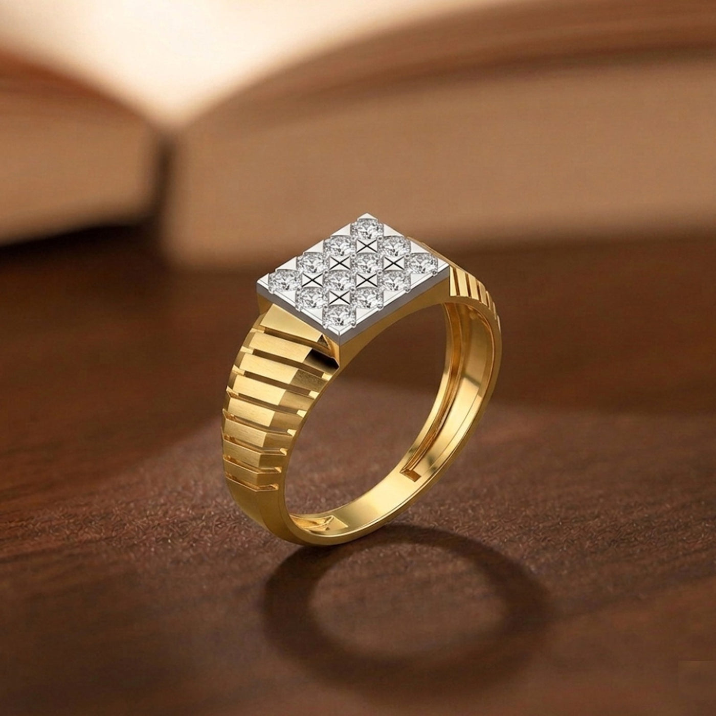 Gold & Diamond Engagement Ring For Men KRB20010