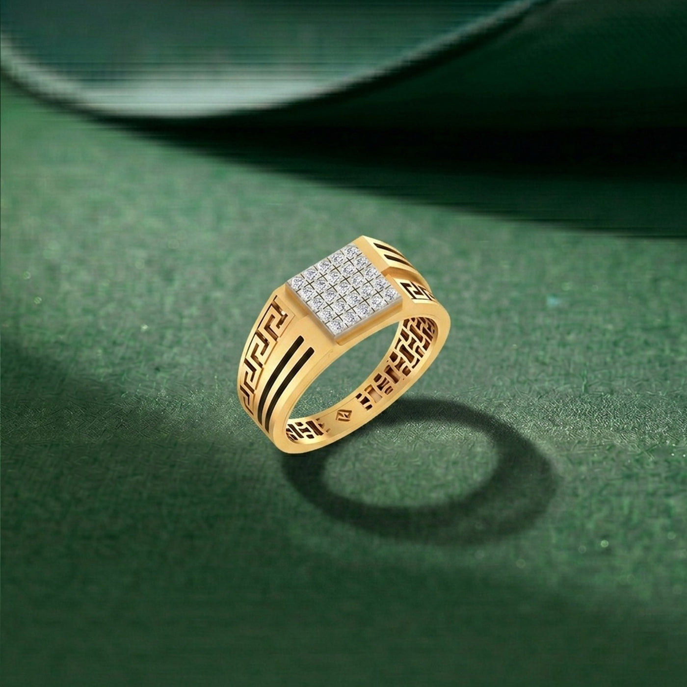 Gold & Diamond Engagement  Ring For Men KRB20013