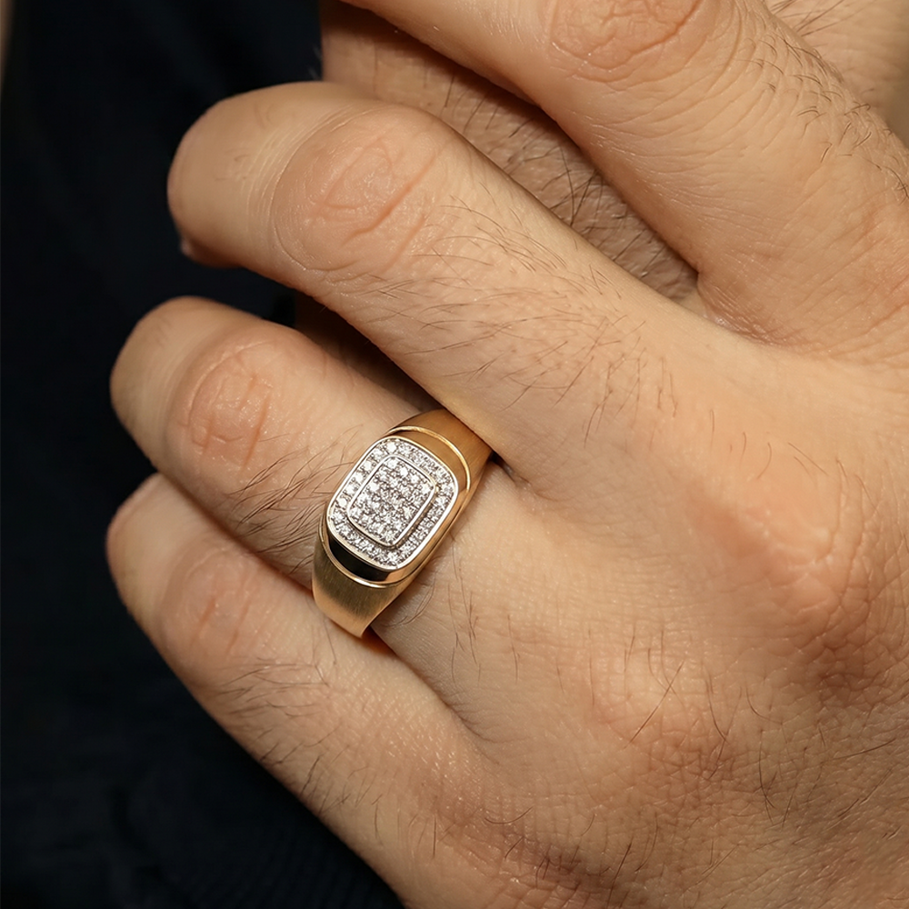 Gold & Diamond Engagement Ring For Men KRB20091