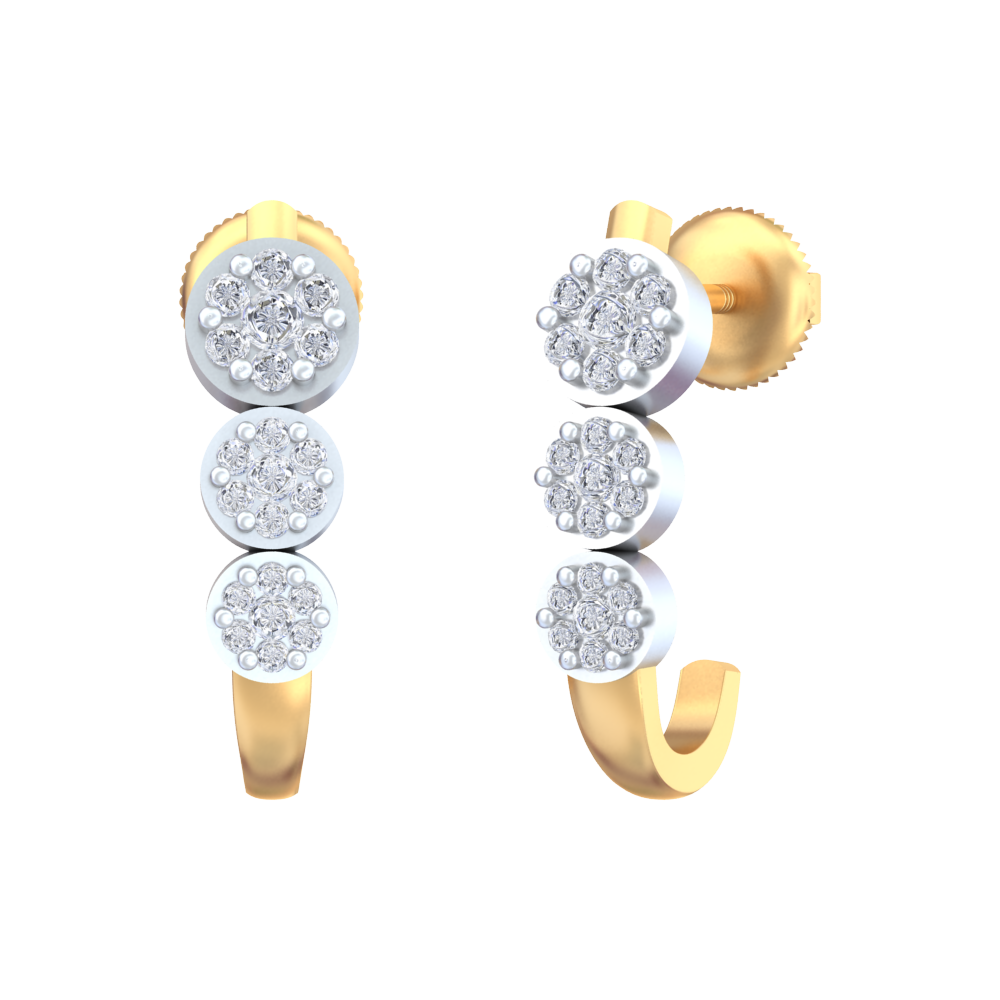 18K Gold & Diamond Women Earring KRB30017