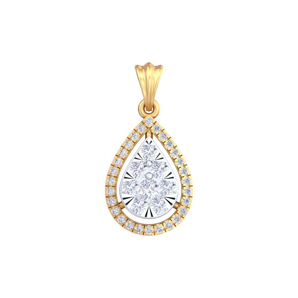 Elegant Gold & Diamond Partywear Pendant Set KRC40743