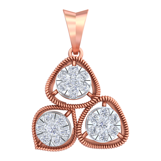 18K Gold & Diamond Floral Pendant Set KRB40043P