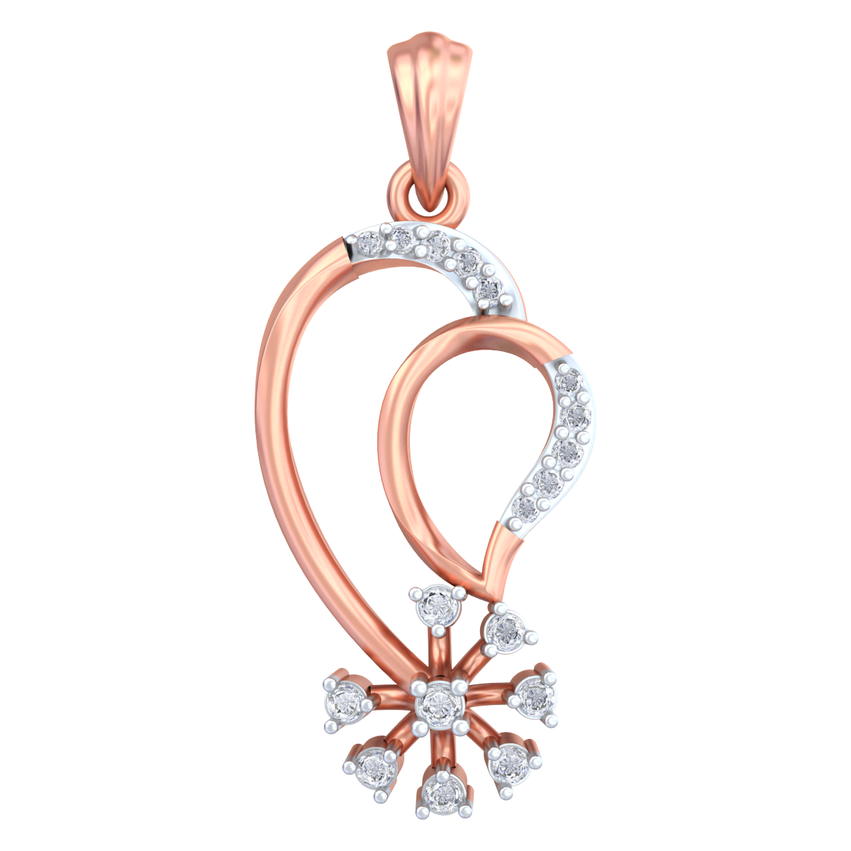 Gold & Diamond Floral Pendant Set KRC40605