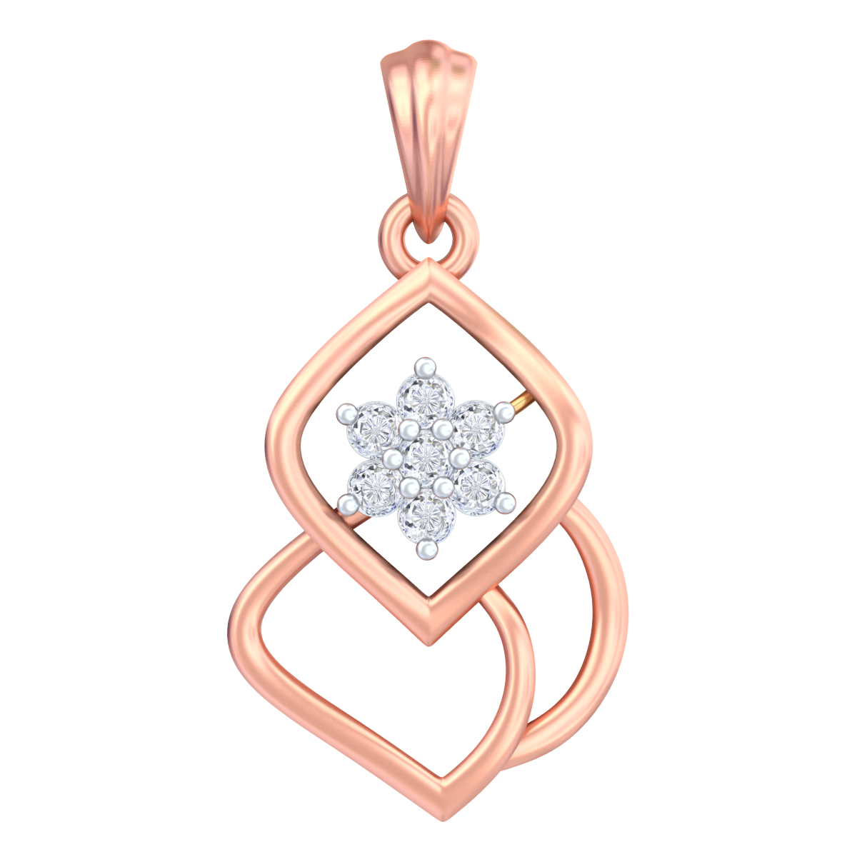 Gold & Diamond Floral Pendant Set KRC40590