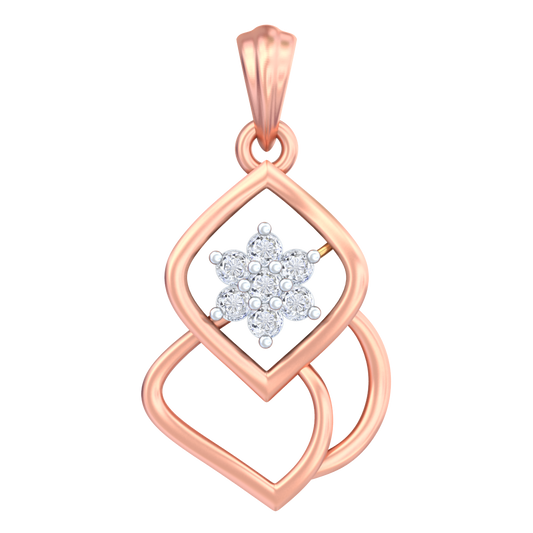 18K Gold & Diamond Floral Pendant Set KRB40050P