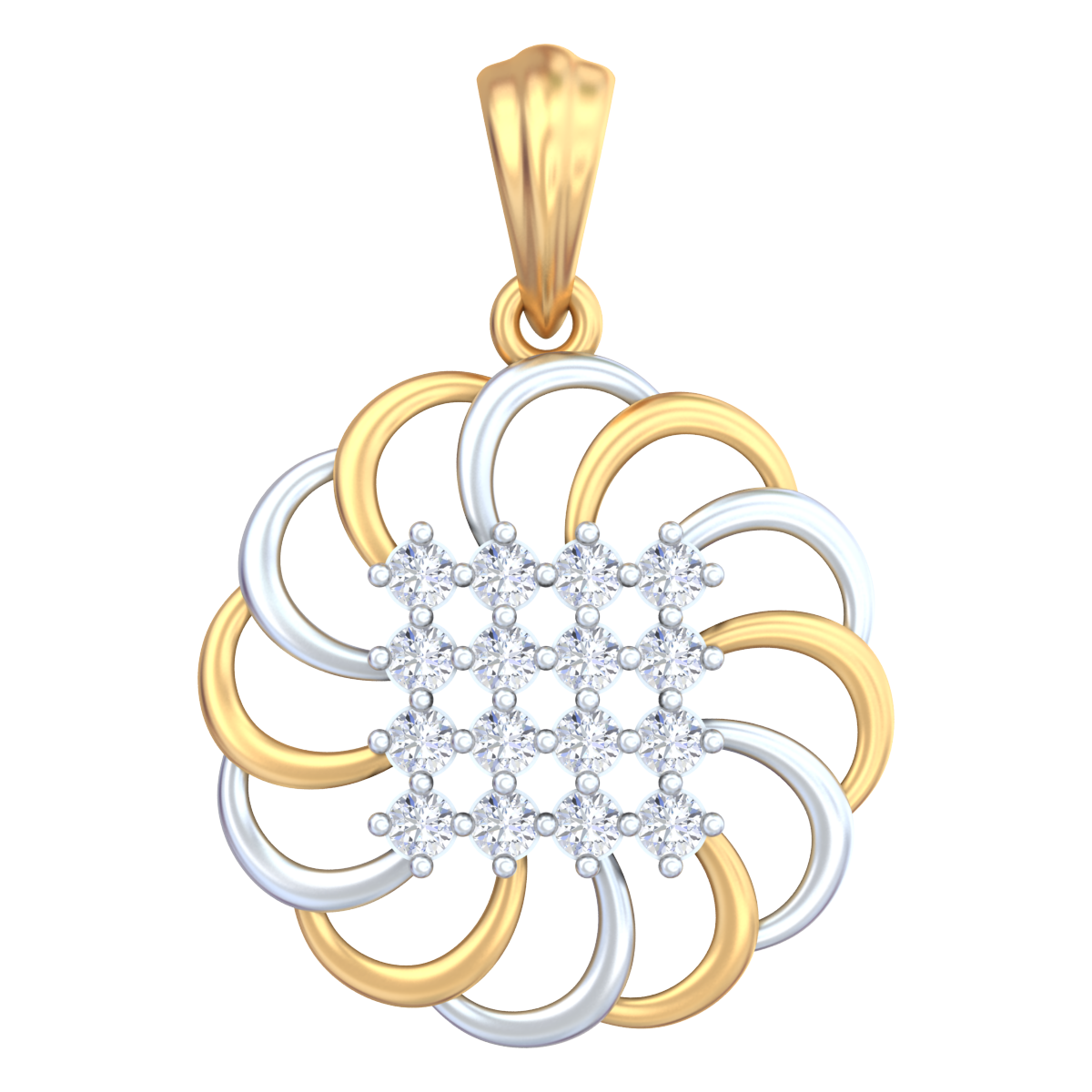Gold & Diamond Floral Pendant Set KRC40690