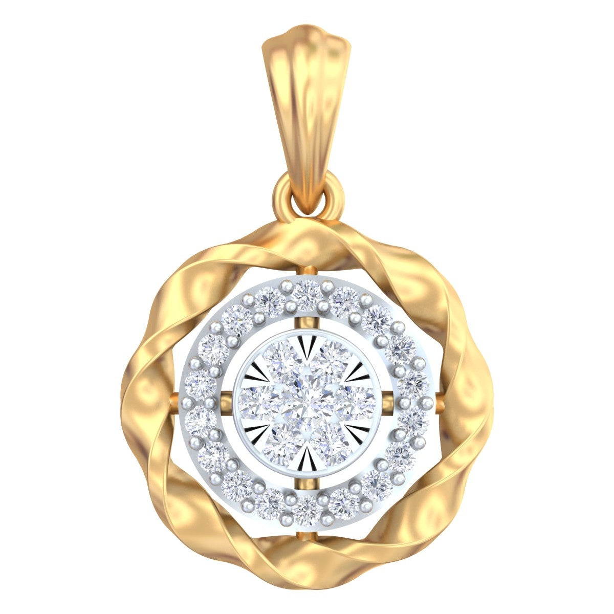 gold and diamond pendant for women