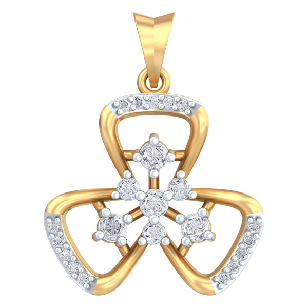 Gold & Diamond Floral Pendant Set KRC40693